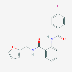molecular formula C19H15FN2O3 B269469 2-[(4-fluorobenzoyl)amino]-N-(2-furylmethyl)benzamide 