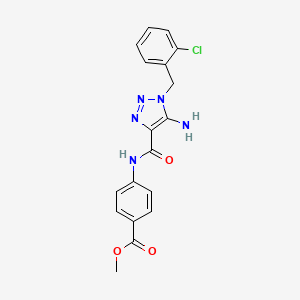 molecular formula C18H16ClN5O3 B2694691 甲基-4-(5-氨基-1-(2-氯苯甲基)-1H-1,2,3-三唑-4-羧酰基)苯甲酸酯 CAS No. 899737-18-9