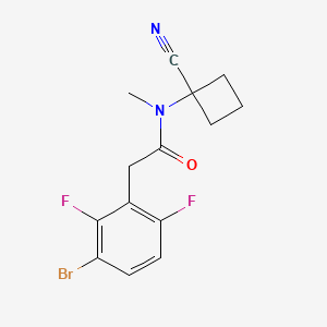 molecular formula C14H13BrF2N2O B2694693 2-(3-Bromo-2,6-difluorophenyl)-N-(1-cyanocyclobutyl)-N-methylacetamide CAS No. 1825589-68-1