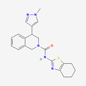 4-(1-methyl-1H-pyrazol-4-yl)-N-(4,5,6,7-tetrahydro-1,3-benzothiazol-2-yl)-1,2,3,4-tetrahydroisoquinoline-2-carboxamide