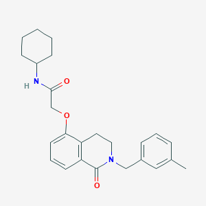molecular formula C25H30N2O3 B2694702 N-环己基-2-((2-(3-甲基苯甲基)-1-氧代-1,2,3,4-四氢异喹啉-5-基)氧基)乙酰胺 CAS No. 850907-43-6