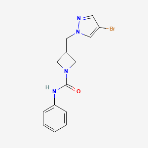 molecular formula C14H15BrN4O B2694720 3-[(4-Bromopyrazol-1-yl)methyl]-N-phenylazetidine-1-carboxamide CAS No. 2415569-99-0
