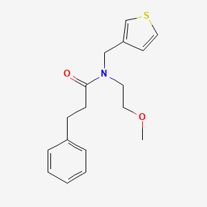 N-(2-methoxyethyl)-3-phenyl-N-(thiophen-3-ylmethyl)propanamide