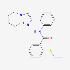 molecular formula C22H23N3OS B2694727 2-(ethylthio)-N-(2-(5,6,7,8-tetrahydroimidazo[1,2-a]pyridin-2-yl)phenyl)benzamide CAS No. 2034390-61-7