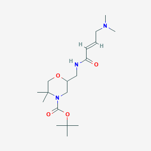 molecular formula C18H33N3O4 B2694728 Tert-butyl 2-[[[(E)-4-(dimethylamino)but-2-enoyl]amino]methyl]-5,5-dimethylmorpholine-4-carboxylate CAS No. 2411333-92-9