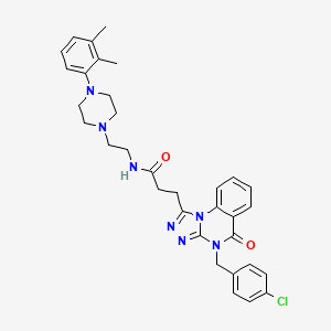 molecular formula C33H36ClN7O2 B2694731 3-[4-(4-chlorobenzyl)-5-oxo-4,5-dihydro[1,2,4]triazolo[4,3-a]quinazolin-1-yl]-N-{2-[4-(2,3-dimethylphenyl)piperazin-1-yl]ethyl}propanamide CAS No. 902960-25-2