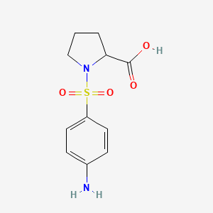 molecular formula C11H15ClN2O4S B2694732 1-(4-Amino-benzenesulfonyl)-pyrrolidine-2-carboxylic acid CAS No. 99945-07-0