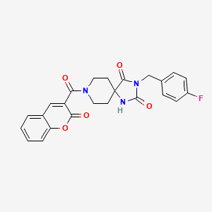 molecular formula C24H20FN3O5 B2694733 3-(4-氟苄基)-8-(2-氧代-2H-香豆素-3-甲酰基)-1,3,8-三氮杂螺[4.5]癸烷-2,4-二酮 CAS No. 1021126-64-6