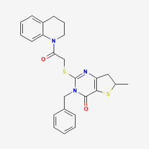 3-benzyl-2-[2-(3,4-dihydro-2H-quinolin-1-yl)-2-oxoethyl]sulfanyl-6-methyl-6,7-dihydrothieno[3,2-d]pyrimidin-4-one