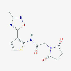 2-(2,5-dioxopyrrolidin-1-yl)-N-(3-(3-methyl-1,2,4-oxadiazol-5-yl)thiophen-2-yl)acetamide