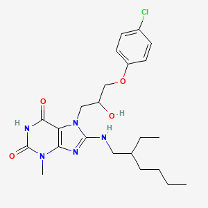 7-(3-(4-chlorophenoxy)-2-hydroxypropyl)-8-((2-ethylhexyl)amino)-3-methyl-1H-purine-2,6(3H,7H)-dione
