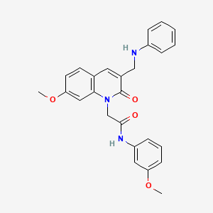 2-(7-methoxy-2-oxo-3-((phenylamino)methyl)quinolin-1(2H)-yl)-N-(3-methoxyphenyl)acetamide