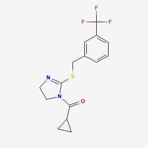cyclopropyl(2-((3-(trifluoromethyl)benzyl)thio)-4,5-dihydro-1H-imidazol-1-yl)methanone