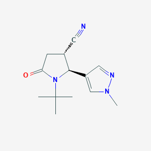 molecular formula C13H18N4O B2694761 (2S,3S)-1-Tert-butyl-2-(1-methylpyrazol-4-yl)-5-oxopyrrolidine-3-carbonitrile CAS No. 1807882-49-0