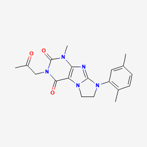 8-(2,5-Dimethylphenyl)-1-methyl-3-(2-oxopropyl)-1,3,5-trihydroimidazolidino[1, 2-h]purine-2,4-dione