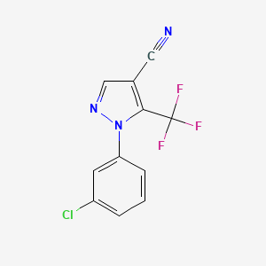 molecular formula C11H5ClF3N3 B2694766 1-(3-chlorophenyl)-5-(trifluoromethyl)-1H-pyrazole-4-carbonitrile CAS No. 318497-85-7