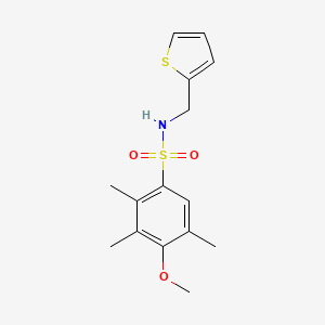 molecular formula C15H19NO3S2 B2694776 [(4-Methoxy-2,3,5-trimethylphenyl)sulfonyl](2-thienylmethyl)amine CAS No. 873675-32-2