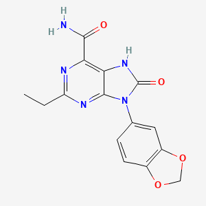 9-(benzo[d][1,3]dioxol-5-yl)-2-ethyl-8-oxo-8,9-dihydro-7H-purine-6-carboxamide