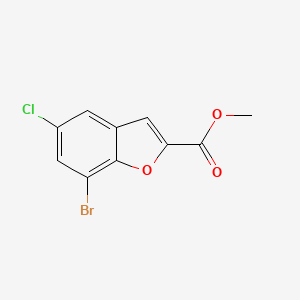 molecular formula C10H6BrClO3 B2694791 Methyl 7-bromo-5-chlorobenzofuran-2-carboxylate CAS No. 1354783-98-4