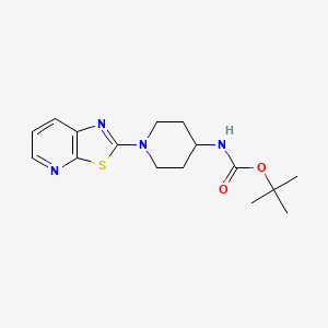 molecular formula C16H22N4O2S B2694816 Tert-butyl N-[1-([1,3]thiazolo[5,4-b]pyridin-2-yl)piperidin-4-yl]carbamate CAS No. 2320464-21-7