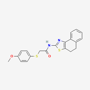 molecular formula C20H18N2O2S2 B2694821 N-(4,5-dihydronaphtho[1,2-d]thiazol-2-yl)-2-((4-methoxyphenyl)thio)acetamide CAS No. 923102-86-7