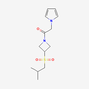 molecular formula C13H20N2O3S B2694824 1-(3-(isobutylsulfonyl)azetidin-1-yl)-2-(1H-pyrrol-1-yl)ethanone CAS No. 1797846-39-9
