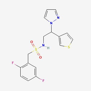 molecular formula C16H15F2N3O2S2 B2694826 N-(2-(1H-pyrazol-1-yl)-2-(thiophen-3-yl)ethyl)-1-(2,5-difluorophenyl)methanesulfonamide CAS No. 2034494-19-2