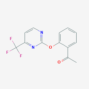 molecular formula C13H9F3N2O2 B2694833 1-(2-{[4-(Trifluoromethyl)pyrimidin-2-YL]oxy}phenyl)ethanone CAS No. 874782-04-4