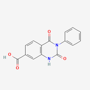 molecular formula C15H10N2O4 B2694837 2,4-Dioxo-3-phenyl-1,2,3,4-tetrahydroquinazoline-7-carboxylic acid CAS No. 669752-01-6