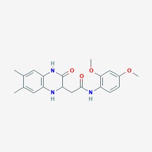 molecular formula C20H23N3O4 B2694838 N-(2,4-dimethoxyphenyl)-2-(6,7-dimethyl-3-oxo-1,2,3,4-tetrahydroquinoxalin-2-yl)acetamide CAS No. 1008186-23-9