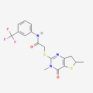2-[(3,6-dimethyl-4-oxo-6,7-dihydrothieno[3,2-d]pyrimidin-2-yl)sulfanyl]-N-[3-(trifluoromethyl)phenyl]acetamide