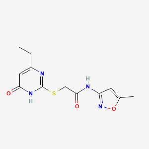 2-((4-ethyl-6-oxo-1,6-dihydropyrimidin-2-yl)thio)-N-(5-methylisoxazol-3-yl)acetamide