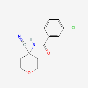 molecular formula C13H13ClN2O2 B2694860 3-Chloro-N-(4-cyanooxan-4-YL)benzamide CAS No. 1368980-12-4