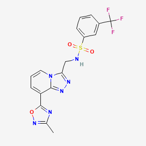 molecular formula C17H13F3N6O3S B2694861 N-((8-(3-methyl-1,2,4-oxadiazol-5-yl)-[1,2,4]triazolo[4,3-a]pyridin-3-yl)methyl)-3-(trifluoromethyl)benzenesulfonamide CAS No. 2034532-16-4