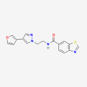molecular formula C17H14N4O2S B2694867 N-(2-(4-(呋喃-3-基)-1H-吡唑-1-基)乙基)苯并[d]噻唑-6-羧酰胺 CAS No. 2034288-58-7