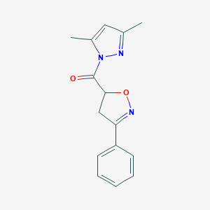 3-Phenyl-4,5-dihydroisoxazole-5-yl 3,5-dimethyl-1H-pyrazole-1-yl ketone