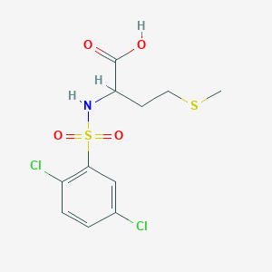 molecular formula C11H13Cl2NO4S2 B2694874 2-(2,5-Dichlorobenzenesulfonamido)-4-(methylsulfanyl)butanoic acid CAS No. 1008243-41-1