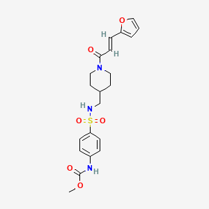 molecular formula C21H25N3O6S B2694879 (E)-methyl (4-(N-((1-(3-(furan-2-yl)acryloyl)piperidin-4-yl)methyl)sulfamoyl)phenyl)carbamate CAS No. 1798397-40-6
