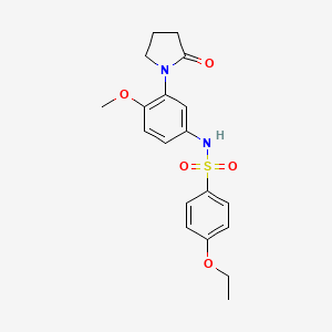 molecular formula C19H22N2O5S B2694880 4-ethoxy-N-(4-methoxy-3-(2-oxopyrrolidin-1-yl)phenyl)benzenesulfonamide CAS No. 942013-19-6