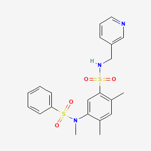 molecular formula C21H23N3O4S2 B2694883 2,4-dimethyl-5-(N-methylphenylsulfonamido)-N-(pyridin-3-ylmethyl)benzenesulfonamide CAS No. 919017-70-2