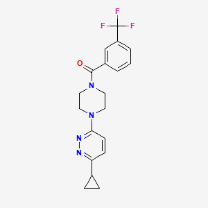 B2694885 (4-(6-Cyclopropylpyridazin-3-yl)piperazin-1-yl)(3-(trifluoromethyl)phenyl)methanone CAS No. 2034314-46-8