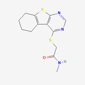 molecular formula C13H15N3OS2 B2694890 N-甲基-2-(5,6,7,8-四氢-[1]苯并噻唑[2,3-d]嘧啶-4-基硫代基)乙酰胺 CAS No. 483984-12-9