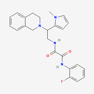 molecular formula C24H25FN4O2 B2694915 N1-(2-(3,4-dihydroisoquinolin-2(1H)-yl)-2-(1-methyl-1H-pyrrol-2-yl)ethyl)-N2-(2-fluorophenyl)oxalamide CAS No. 1049423-73-5