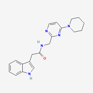 2-(1H-indol-3-yl)-N-((4-(piperidin-1-yl)pyrimidin-2-yl)methyl)acetamide