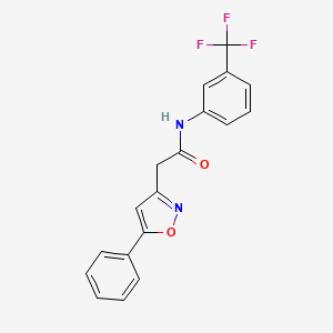 molecular formula C18H13F3N2O2 B2694930 2-(5-phenylisoxazol-3-yl)-N-(3-(trifluoromethyl)phenyl)acetamide CAS No. 946226-46-6