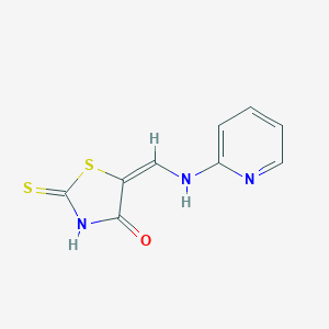 molecular formula C9H7N3OS2 B269496 (5E)-5-[(pyridin-2-ylamino)methylidene]-2-sulfanylidene-1,3-thiazolidin-4-one 