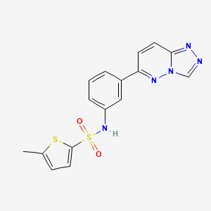 molecular formula C16H13N5O2S2 B2694966 5-methyl-N-[3-([1,2,4]triazolo[4,3-b]pyridazin-6-yl)phenyl]thiophene-2-sulfonamide CAS No. 894068-21-4