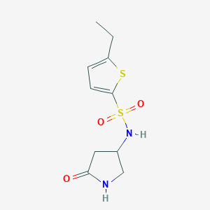 molecular formula C10H14N2O3S2 B2694971 5-ethyl-N-(5-oxopyrrolidin-3-yl)thiophene-2-sulfonamide CAS No. 1396794-24-3