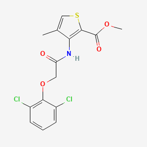 molecular formula C15H13Cl2NO4S B2694975 Methyl 3-{[2-(2,6-dichlorophenoxy)acetyl]amino}-4-methyl-2-thiophenecarboxylate CAS No. 866152-17-2