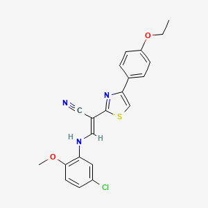 (E)-3-((5-chloro-2-methoxyphenyl)amino)-2-(4-(4-ethoxyphenyl)thiazol-2-yl)acrylonitrile